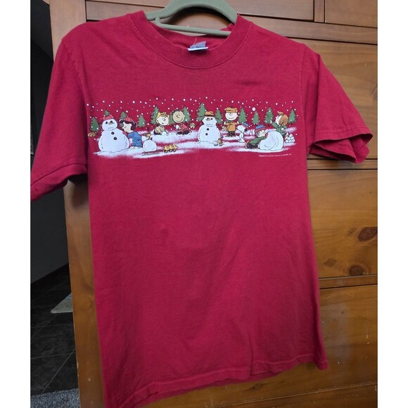 Vintage Peanuts Holiday T-Shirt Size Small Charlie Brown Snoopy Christmas - Picture 1 of 8